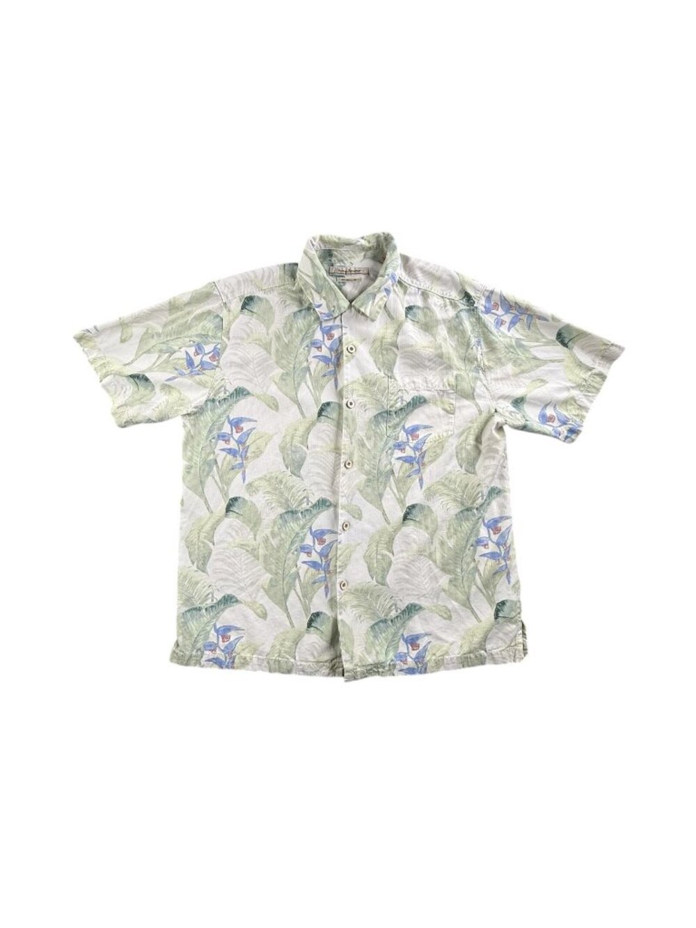 Tommy Bahama Shirt Mens Large Multicolor Silk Hawaiian Button Up Floral Tropical